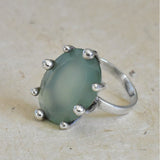 Natural Chrysoprase 925 Silver Sterling Ring - Baga Ethnik Living Default Title Rings