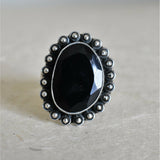 Himalayan Black Onyx Silver Ring - Baga Ethnik Living Default Title Rings