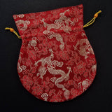 Tibetan Drawstring Dragon pouch Prayer Beads or Jewelry, Perfect Gift Bag Free UK Shipping