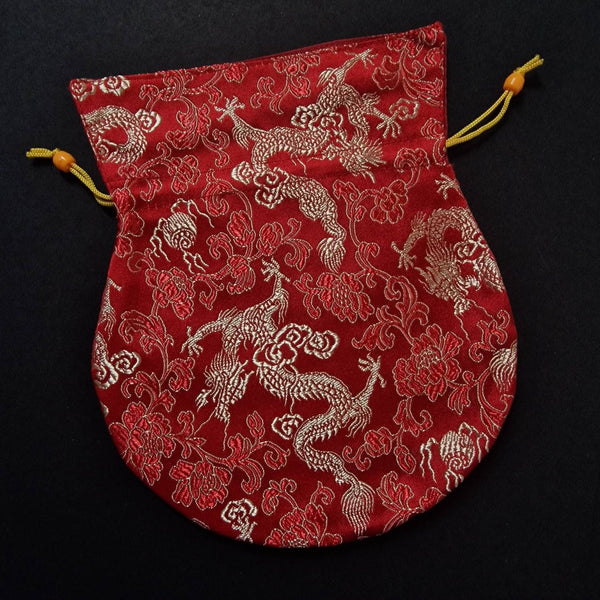 Tibetan Drawstring Dragon pouch Prayer Beads or Jewelry, Perfect Gift Bag Free UK Shipping