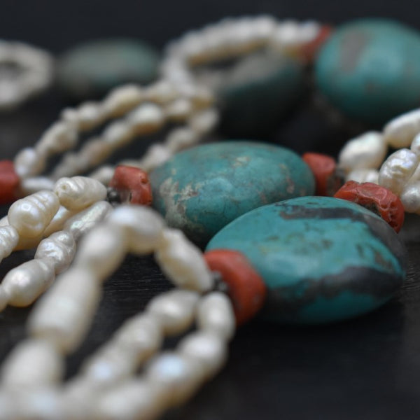 Lot De 3 Colliers Tibétains - Corail, Turquoise Et Lapis - 30€ Pièce - Neuf Sans Emballage