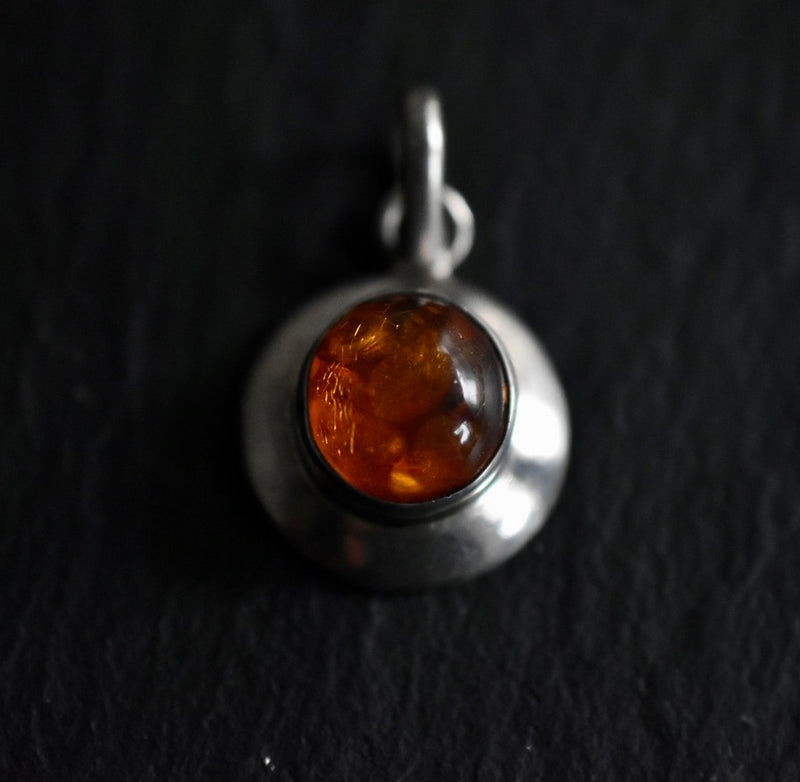 Stylish Vintage Baltic Amber Sterling Silver 925 Pendant - Baga Ethnik Living
