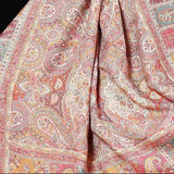 Pashmina Wool Multicolored Floral Kani Weaved Shawl – Pale Pink