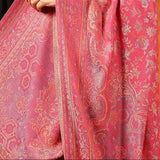 Pure Wool Ethnic Kani Weaved Paisley Pashmina Shawl – Peony Pink