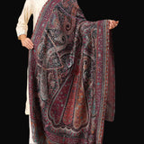 Paisley Fine Wool Pashmina Jamawar Kani Style Shawl – Berry Purple