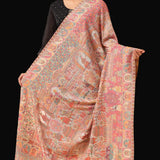 Light Pink Kani Pashmina Blend Wool Shawl - Lightweight & Warm