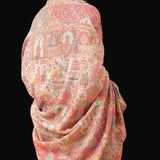 Light Pink Kani Pashmina Blend Wool Shawl - Lightweight & Warm