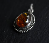 Marcasite Baltic Amber Silver Sterling 925 Pendant - Baga Ethnik Living