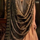 Moonlight Zari Women’s Shawl – Radiant Gold Heritage Design