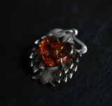 Divine Vintage Heart Baltic Amber 925 Silver Sterling Pendant - Baga Ethnik Living