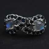 Infinity Sapphire and Moonstone 925 Sterling Silver Ring - Baga Ethnik Living