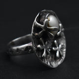 Unique Handmade Pearl and 925 Silver Sterling Silver Ring - Baga Ethnik Living