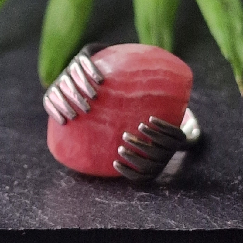 Extraordinary Boho Rhodochrosite Silver Sterling 925 Ring - Baga Ethnik Living