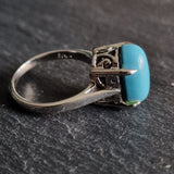 Bright Blue Turquoise Silver Sterling 925 Ring - Baga Ethnik Living
