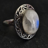 Handcrafted Moonstone 925 Sterling Silver Ring - Baga Ethnik Living