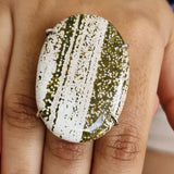 Statement Ocean Jasper Silver Sterling 925 Ring - Baga Ethnik Living