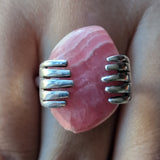 Extraordinary Boho Rhodochrosite Silver Sterling 925 Ring - Baga Ethnik Living