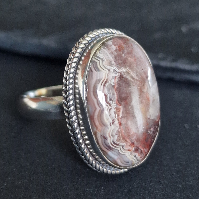 Lace agate Blend Silver 925 Sterling Silver Rings - Baga Ethnik Living