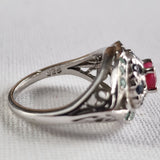 Handmade Sapphire, Ruby and Emerald Precious Silver Ring Jewellery - Baga Ethnik Living