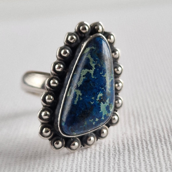 Azurite Vintage Handmade Sterling Silver Ring - Baga Ethnik Living