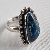 Azurite Vintage Handmade Sterling Silver Ring - Baga Ethnik Living