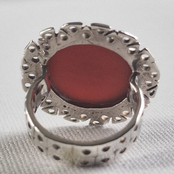 Artisan Crafted Carnelian  925 Sterling Silver Ring