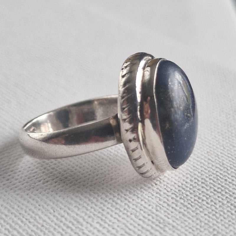 Chic Lapis Lazuli Vintage 925 Silver Sterling Ring - Baga Ethnik Living