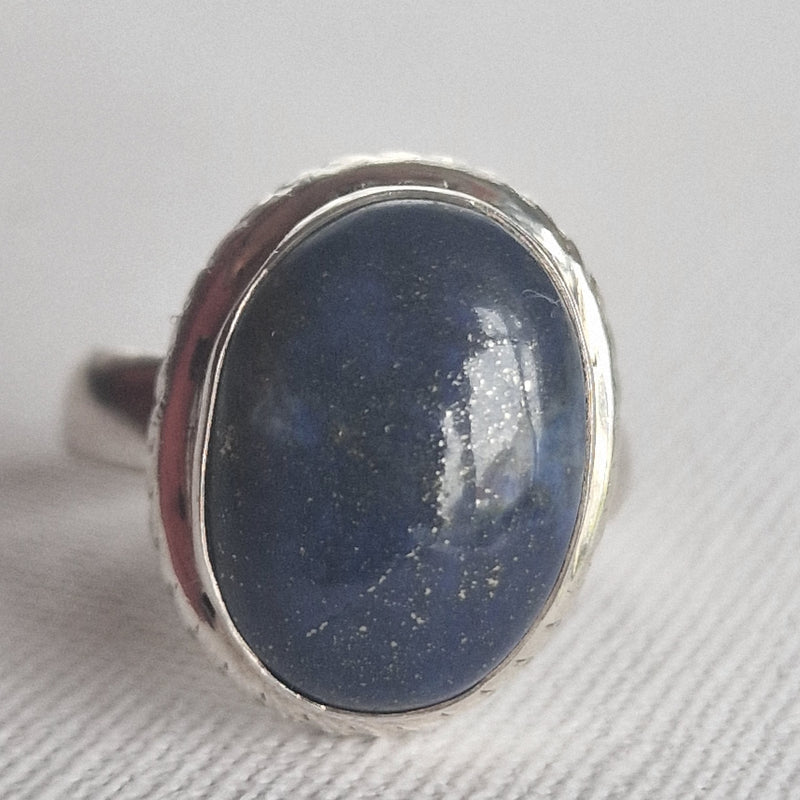 Chic Lapis Lazuli Vintage 925 Silver Sterling Ring - Baga Ethnik Living