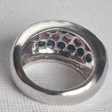 Natural Ruby and Sapphire Men Silver 925 Sterling Silver Ring - Baga Ethnik Living