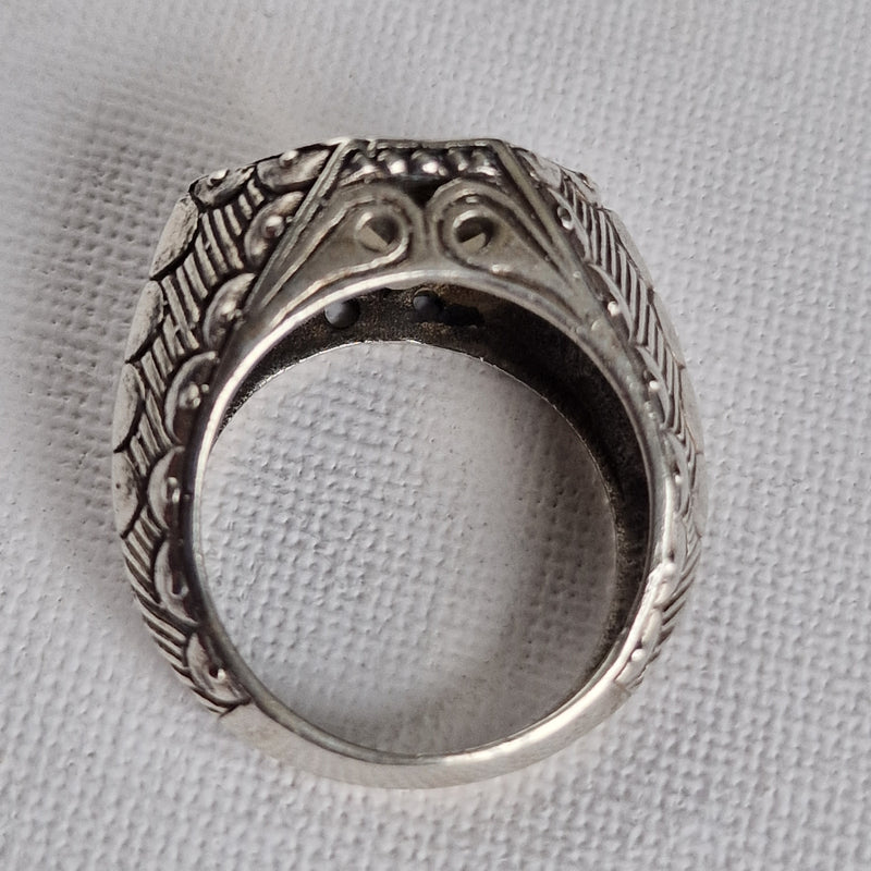 Vintage Handmade Smoky Quartz Faceted 925 Silver Sterling Ring - Baga Ethnik Living