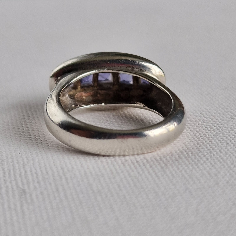 Unique Faceted Amethyst Silver Sterling 925 Ring - Baga Ethnik Living