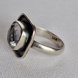 Vintage Faceted Clear Quartz Sterling 925 Silver Ring - Baga Ethnik Living