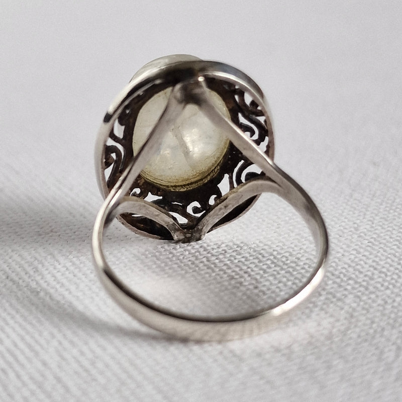 Handcrafted Moonstone 925 Sterling Silver Ring - Baga Ethnik Living