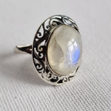 Handcrafted Moonstone 925 Sterling Silver Ring - Baga Ethnik Living