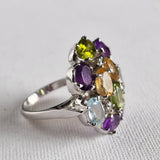 Semi Precious Gemstone Jewellery Cocktail Ring Citrine Amethyst Peridot - Baga Ethnik Living