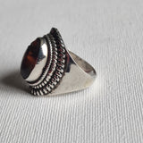 Vintage Handcrafted Amber 925 Silver Sterling Ring Jewellery - Baga Ethnik Living