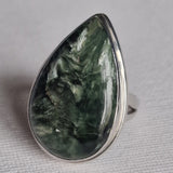 Genuine Seraphinite Silver 925 Sterling Silver Rings - Baga Ethnik Living