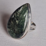 Genuine Seraphinite Silver 925 Sterling Silver Rings - Baga Ethnik Living