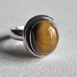 Handcrafted Himalayan Tiger eye Silver 925 Sterling Silver Ring - Baga Ethnik Living