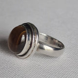 Handcrafted Himalayan Tiger eye Silver 925 Sterling Silver Ring - Baga Ethnik Living