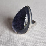 Stunning Teardrop Blue Goldstone 925 Sterling Silver Ring - Baga Ethnik Living