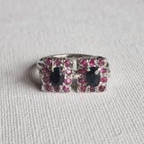 Luxury Blue Sapphire and Ruby Faceted 925 Sterling Silver Ring - Baga Ethnik Living