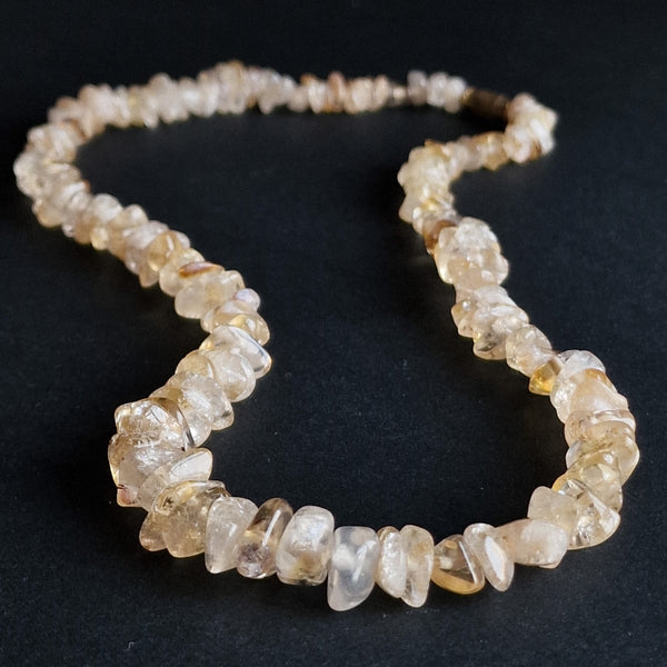 Wondrous Tumbled Citrine Gemstone Beaded Necklace - Baga Ethnik Living