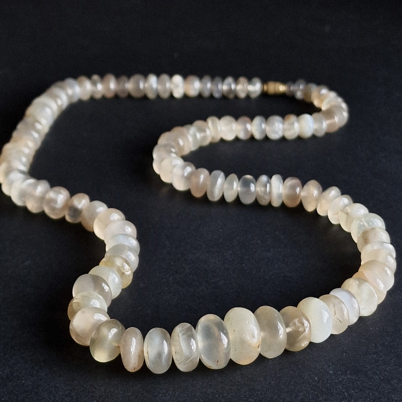 Lush Himalayan Round Moonstone Beaded Necklace - Baga Ethnik Living
