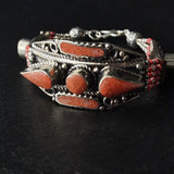 Red Coral Tibetan Handmade Unique Bracelet - Baga Ethnik Living