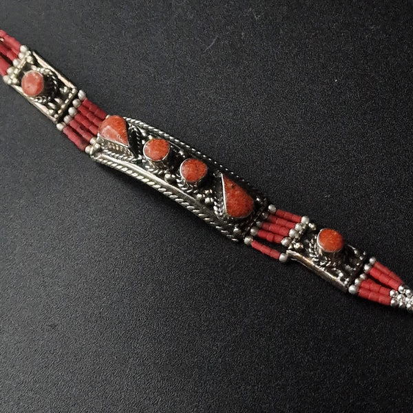 Tibetan Coral Handmade Bracelet - Baga Ethnik Living