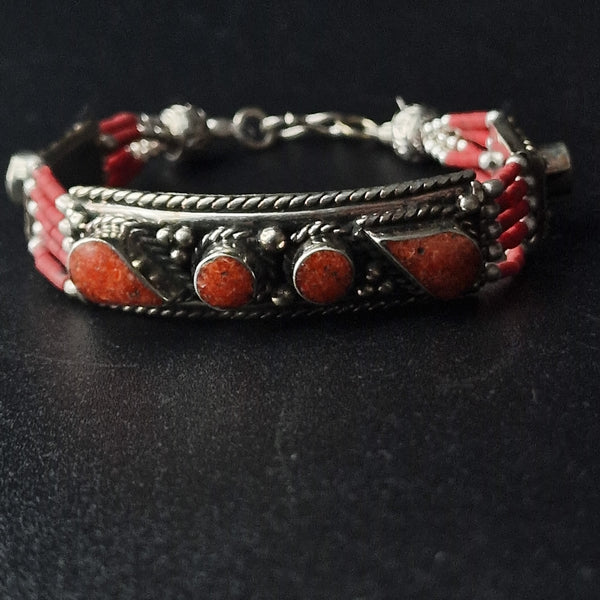 Tibetan Coral Handmade Bracelet - Baga Ethnik Living