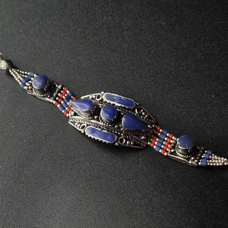 Handmade Nepalese Bracelet Lapis Vinatge design - Baga Ethnik Living
