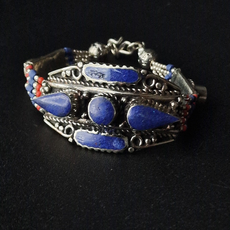 Handmade Nepalese Bracelet Lapis Vinatge design - Baga Ethnik Living