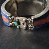 Mantra Tibetan Silver Turquoise Coral Lapis Handmade Bracelet - Baga Ethnik Living